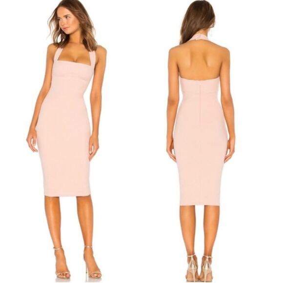 Nookie Boulevard Halter Midi Dress Square Neck Prima Blush Hoco Prom Formal XS - Picture 4 of 13